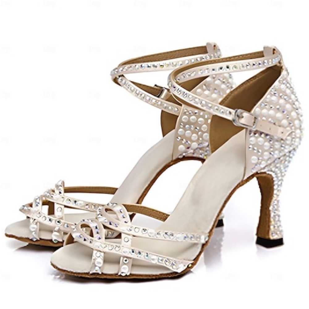 Dance and Sway Rhinestone and Pearl Embellished Heels